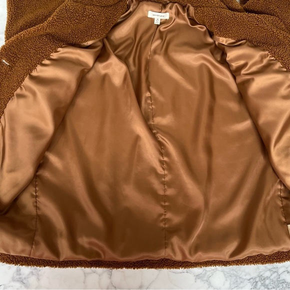 Max Studio Sherpa faux fur teddy jacket brown size medium - Picture 7 of 9